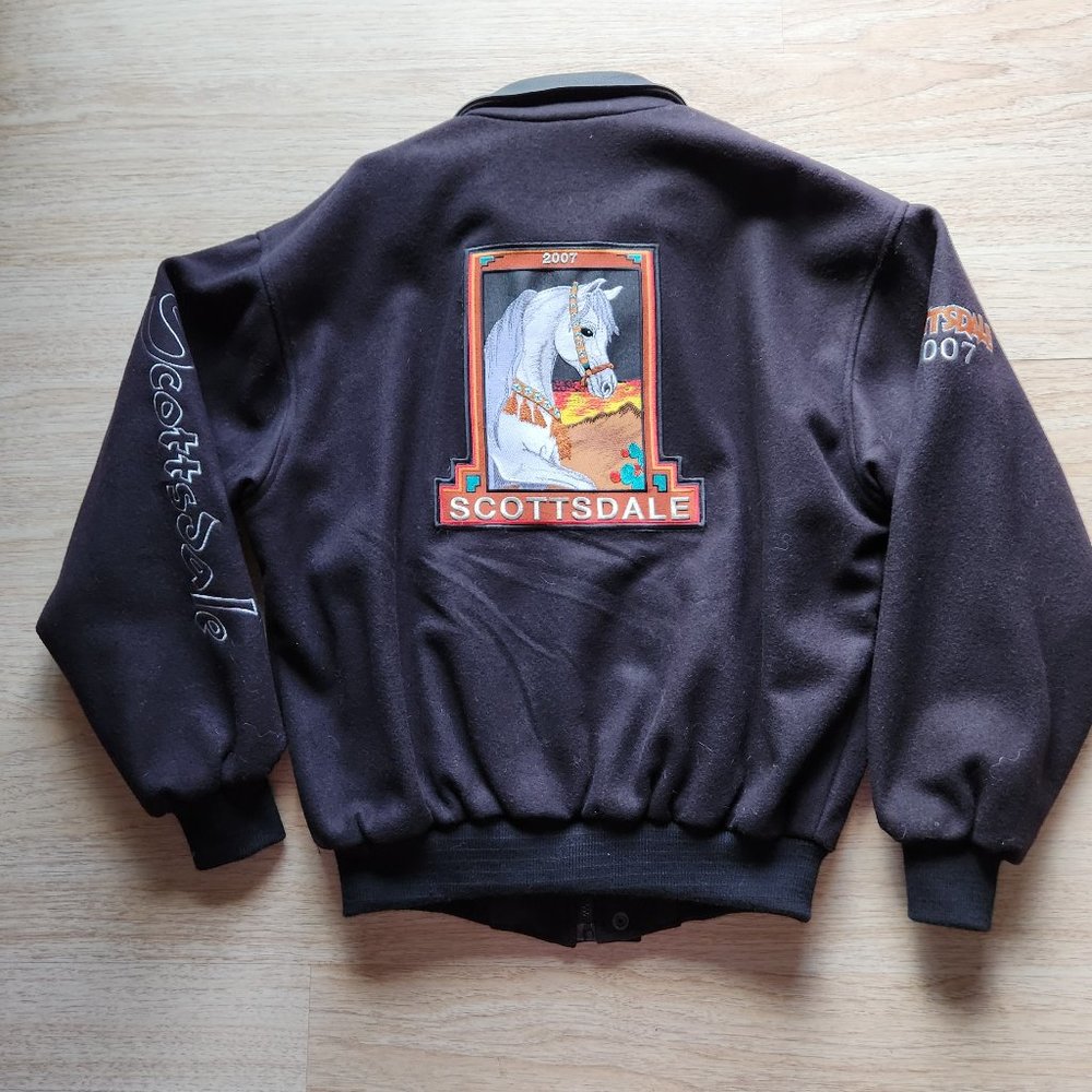 Schneiders Bomber Jakcet Scottsdale'07 Wool Blend Leather Trim Zip Black